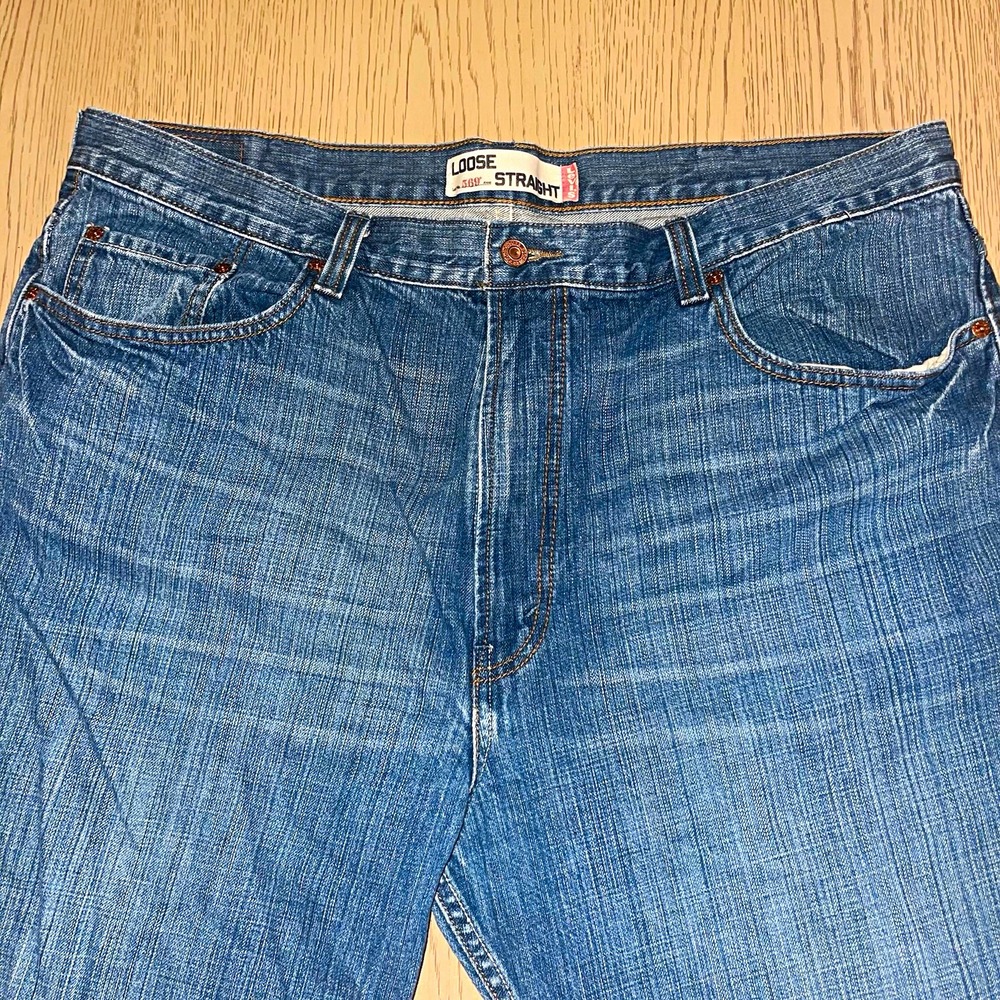 Levi's 569 Men's Loose Straight Blue Medium Wash Denim Jeans Mid Rise 40x32